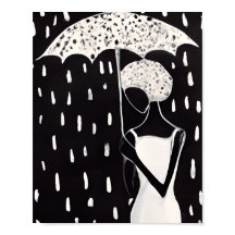 BLACK WOMEN IN THE RAIN WITH AN UMBRELLA
