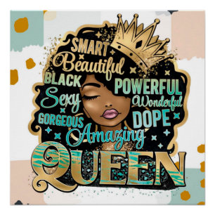 Black women inspirational positive black queen mel poster