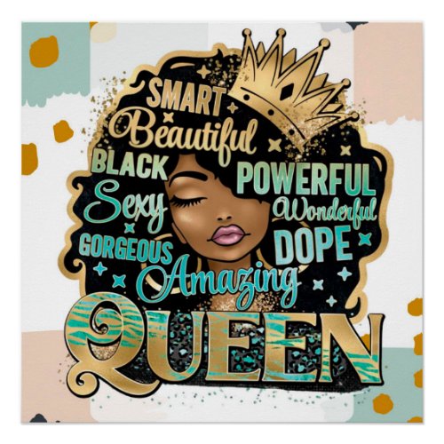 Black women inspirational positive black queen mel poster