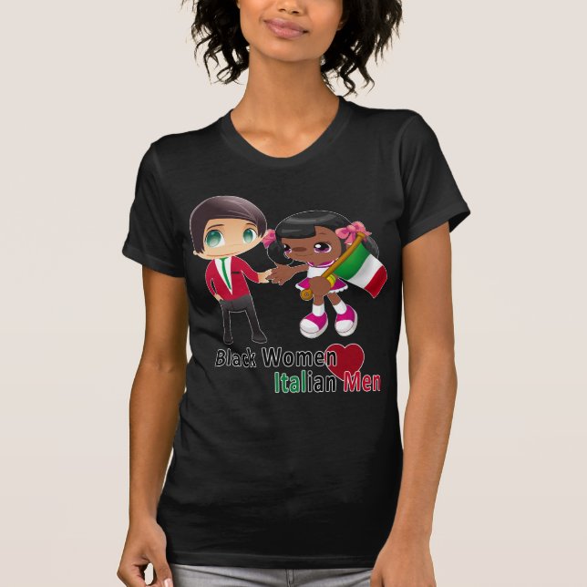 Black Women Italian Men T-shirt Black - Women (Front)