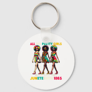 Black Women Juneteenth 1865 Celebrate Freedom Cele Keychain