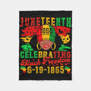 Black Women Juneteenth Flag Celebrating Black Free Fleece Blanket