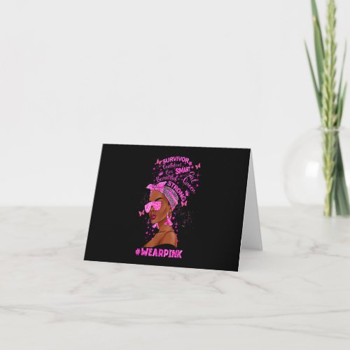 Black Women Melanin Queen Wear Pink Breast Cancer Invitation