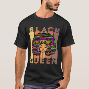Black Women Melanin Teacher Queen Afro Black Girl T-Shirt