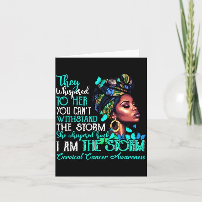 Black Women Motivation Suprt Cervical Cancer Aware Card (Front)