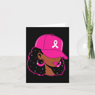 Black Women Pink Breast Cancer Awareness Warrior W Card