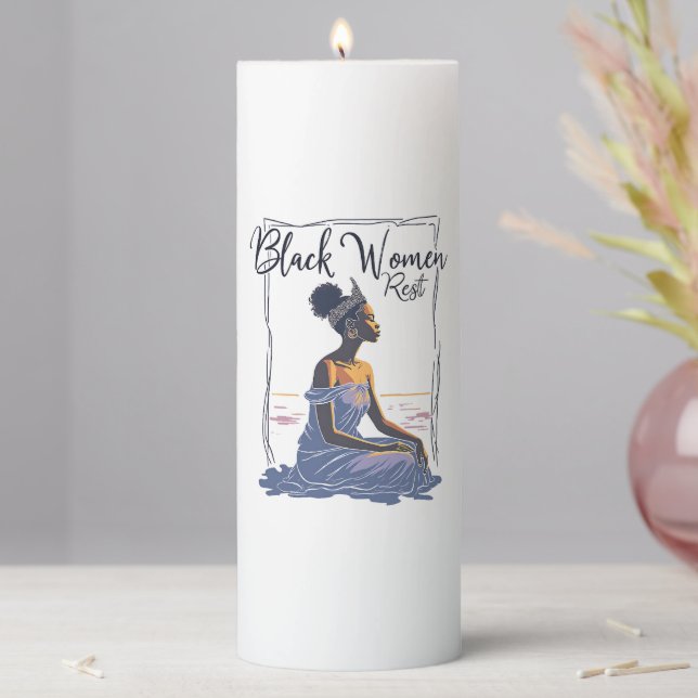 Black Women REST Pillar Candle (In Situ)