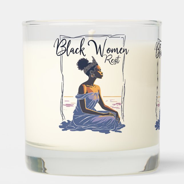 Black Women REST Scented Candle (Front)