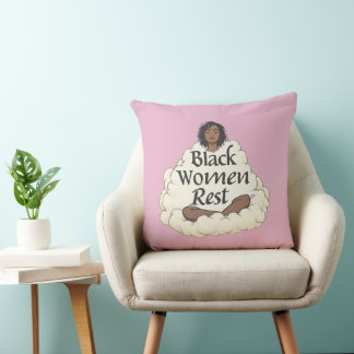 Black women rest. throw pillow