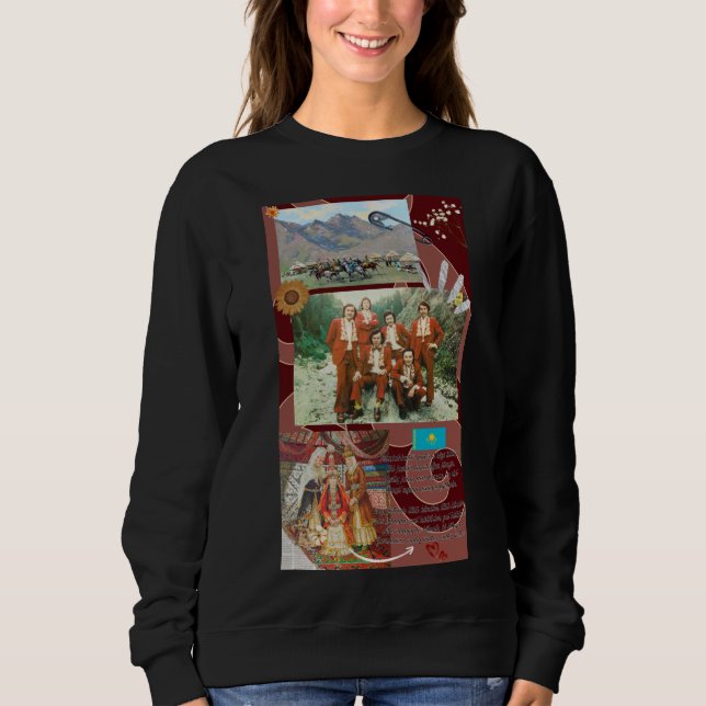 Black Women’s Sweatshirt with Kazakhstan Design (Front)