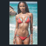 Black Women Swimsuit Calendar<br><div class="desc">This calendar collection of beautiful black women features 14 images (12 months   front and back cover). The melanin-rich beauties are all modeling swimsuits (bikinis),  mostly on the beach with the ocean behind them. The pretty ladies were dreamed up in a digital collaboration.</div>