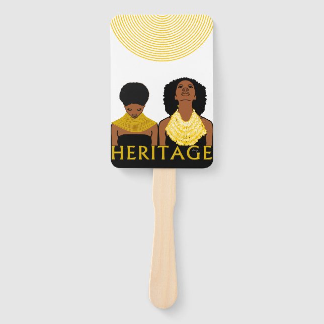 Black Women Tribal Necklaces AFRICAN Heritage Hand Fan (Front)