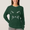 black Women's Cat Print Lightweight t-shirt