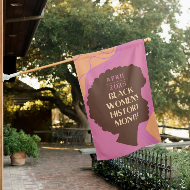 Black Women's History Month House Flag (In SItu)