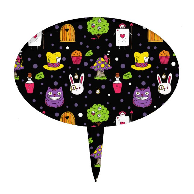 black Wonderland Cake Topper (Front)