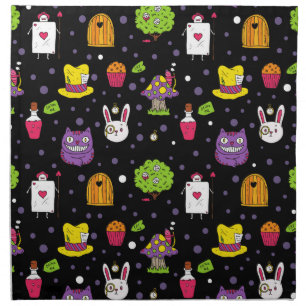 black Wonderland Cloth Napkin