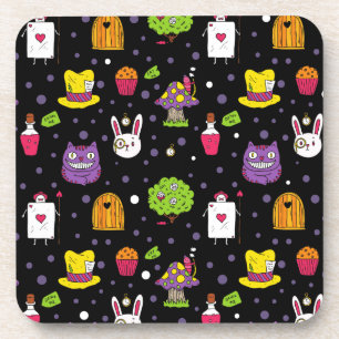 black Wonderland Drink Coaster