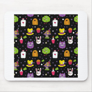 black Wonderland Mouse Pad
