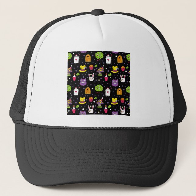 black Wonderland Trucker Hat (Front)