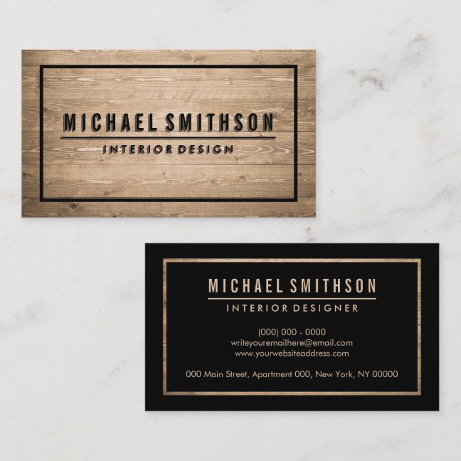 Black Wood Artisan Bespoke Furniture Maker Business Card
