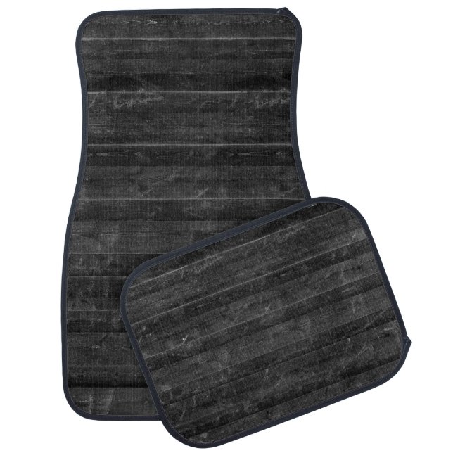 Black Wood Background Car Floor Mat (Set)