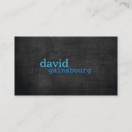 Black Wood Blue Typography Business Card