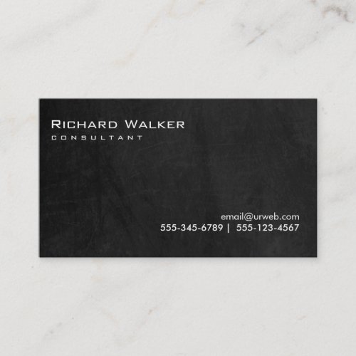 Black Wood Chalkboard Professional Retro Cool Business Card