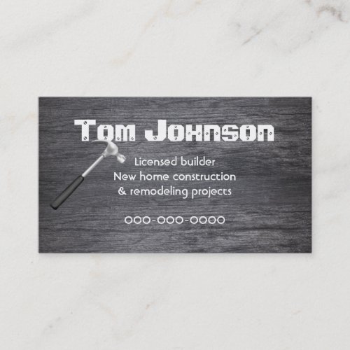 black wood construction background business card