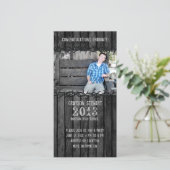 Black Wood Country Graduation Photo Announcement (Standing Front)