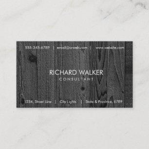 Black Wood Elegant Modern Professional Dark Business Card