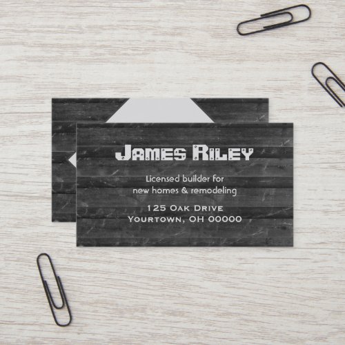 Black wood grain for contractor business card