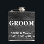 Black Wood Groomsman Flask<br><div class="desc">This is Black Chalkboard Groomsman Modern Flask.  This flask feature is a Black Chalkboard background. It is Fully customizable. It is a unique gift that's perfect for weddings,  birthdays,  and special events.</div>