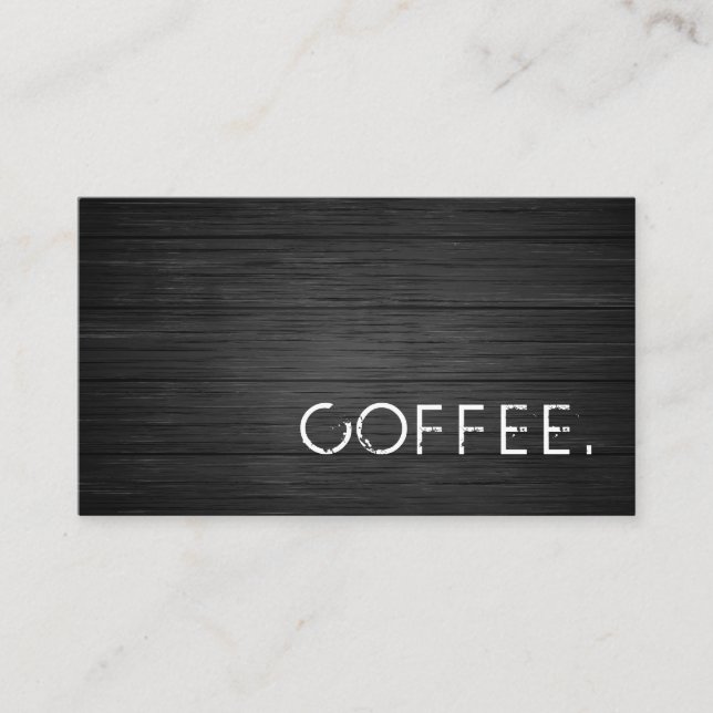 Black Wood Loyalty Coffee Business Card (Front)