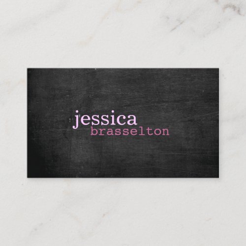 Black Wood Pink Typography Business Card