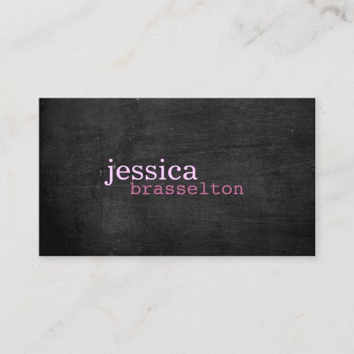 Customizable Black Wood Pink Typography Business Card