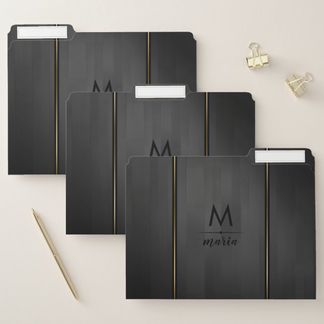 Black Wood Planks pattern File Folder (Set)