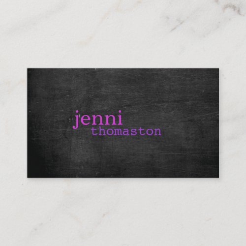 Black Wood Purple Typography Business Card