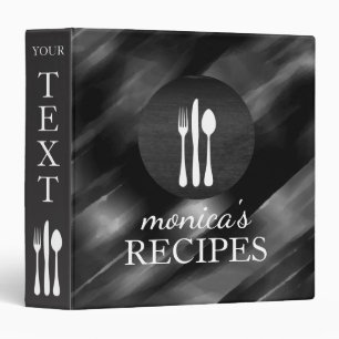 Black Wood Recipe Cooking Vintage Personalized Binder
