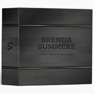 Black wood stripes gold accent 3 ring binder