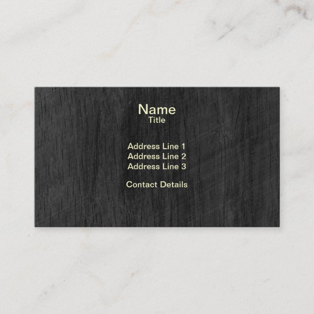 Black Wood Texture Business Card (Front)