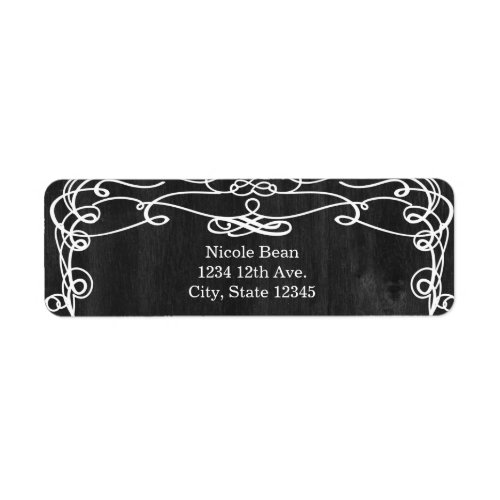 Black Wood  White Vintage Wedding Labels