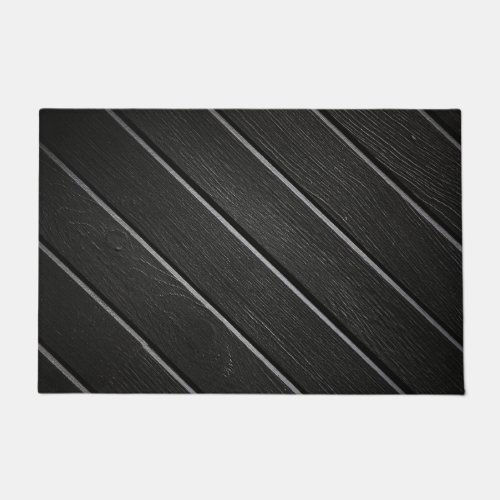 black wooden doormat