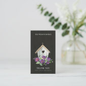 BLACK WOODEN FLORAL BIRD HOUSE THANK YOU REALTOR BUSINESS CARD (Standing Front)