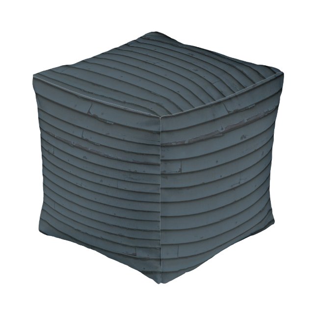 Black Wooden Planks Pouf (Angled Front)