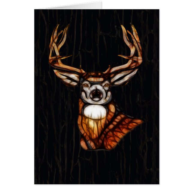 Black Wooden Wood Deer Rustic Country Thank You (Front)