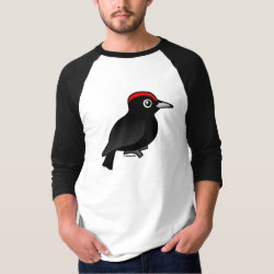 Black Woodpecker Men's Basic 3/4 Sleeve Raglan T-Shirt