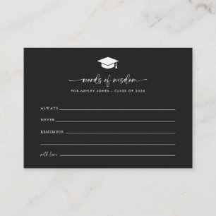 Black Words of Wisdom Graduation Advice Cards
