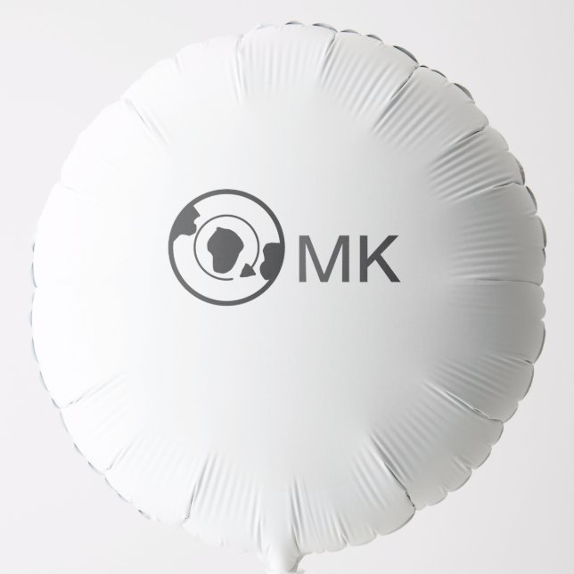 Black world globe add name monogram travel details balloon (Front)