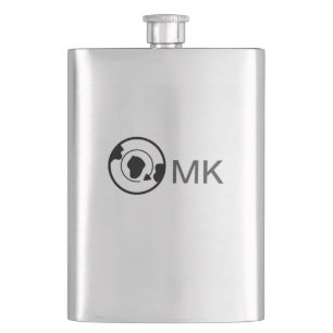 Black world globe add name monogram travel details flask