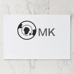 Black world globe add name monogram travel details paper pad